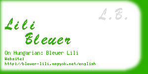 lili bleuer business card